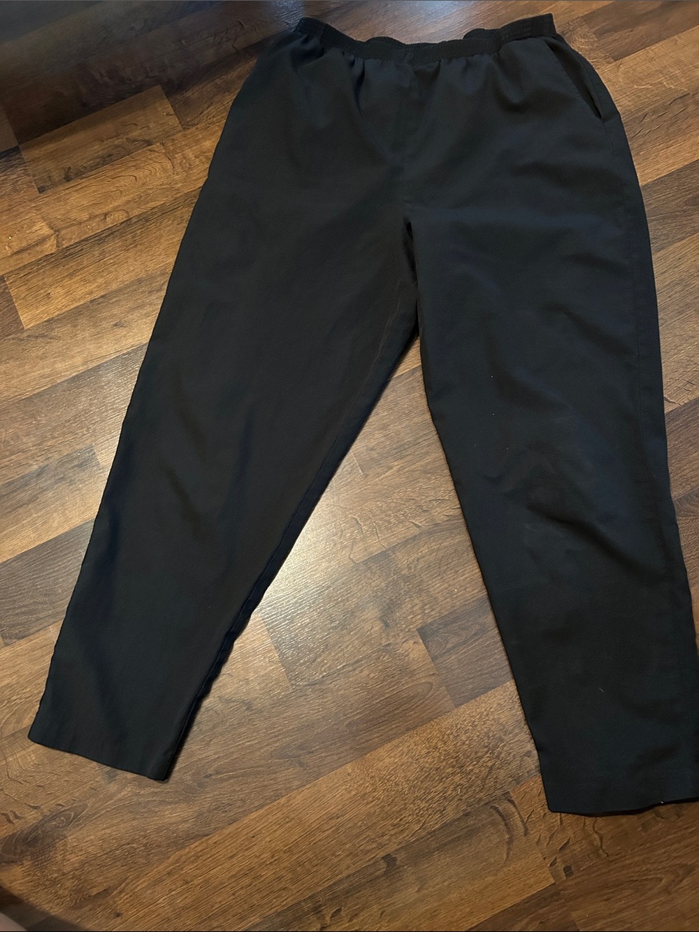 Men's Black Elastic-Waist Pants